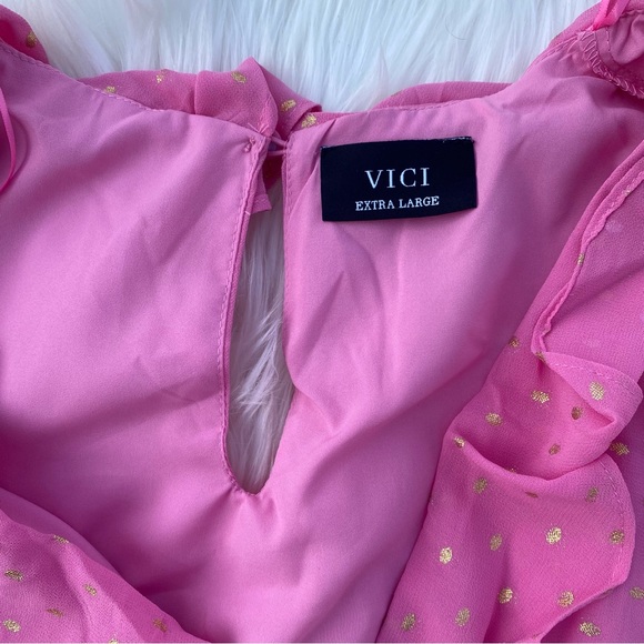 Hot Pink Ruffle Mini Dress - Picture 4 of 5